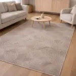 Geometrischer Teppich Beige/Grau – Agat Kollektion 6620 – Kurzflor | Diana’s Home