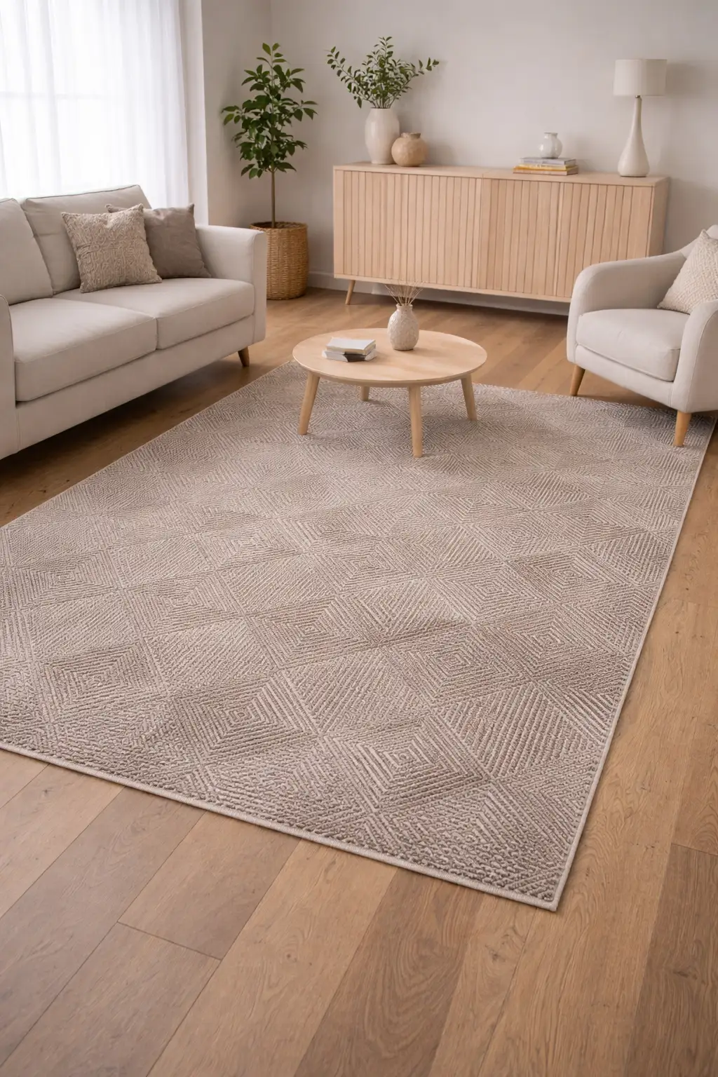 Geometrischer Teppich Beige/Grau – Agat Kollektion 6620 – Kurzflor | Diana’s Home Geometrischer Teppich Beige/Grau – Agat Kollektion 6620 – Kurzflor | Diana’s Home – Bild 1