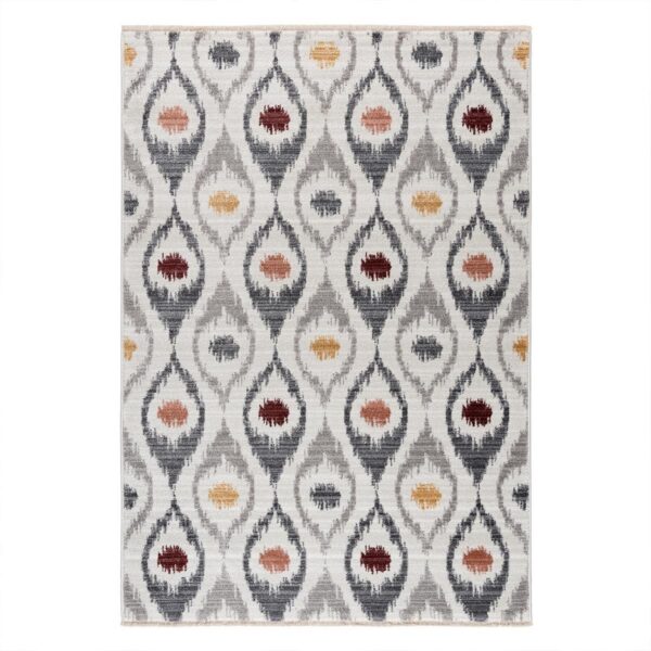 geometrischer teppich unakite 2320 grau multicolor