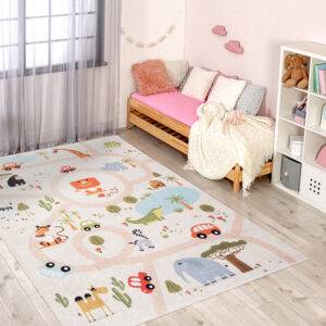 Bunter Kinderteppich mit Muster