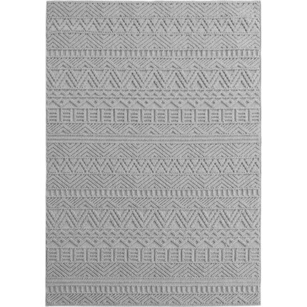 Helix Teppich Silver 2202 – moderner Kurzflor Teppich in Silber