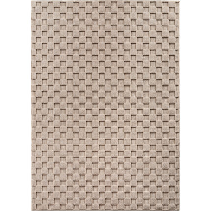Helix Teppich Beige – moderner Kurzflor Teppich in Beige