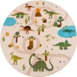 Kinderteppich Dino Beige – Spielteppich für Kinderzimmer | Waschbar & Rutschfest – Bild 5