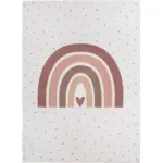 Kinderteppich Regenbogen Creme – Waschbar & Rutschfest 120x170 | Diana’s Home – Bild 2