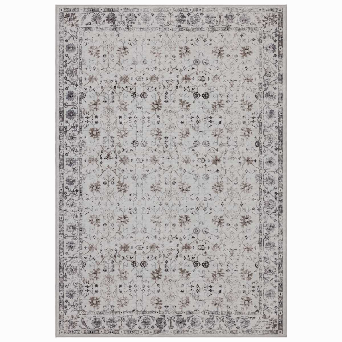 1142-Creme-1-Front Inka 1142 Teppich Creme – Waschbarer Vintage Kurzflor – Bild 1