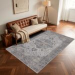 Inka 1141 Teppich Beige – Waschbarer Vintage Kurzflor – Bild 2