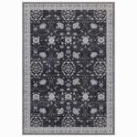 Inka 1146 Teppich Schwarz – Waschbarer Vintage Kurzflor