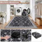 Inka 1146 Teppich Schwarz – Waschbarer Vintage Kurzflor – Bild 6