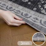 Inka 1146 Teppich Schwarz – Waschbarer Vintage Kurzflor – Bild 7