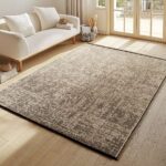 Space Teppich Beige – Waschbarer Baumwoll-Chenille Kurzflor – Bild 3