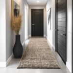 Space Teppich Beige – Waschbarer Baumwoll-Chenille Kurzflor – Bild 4
