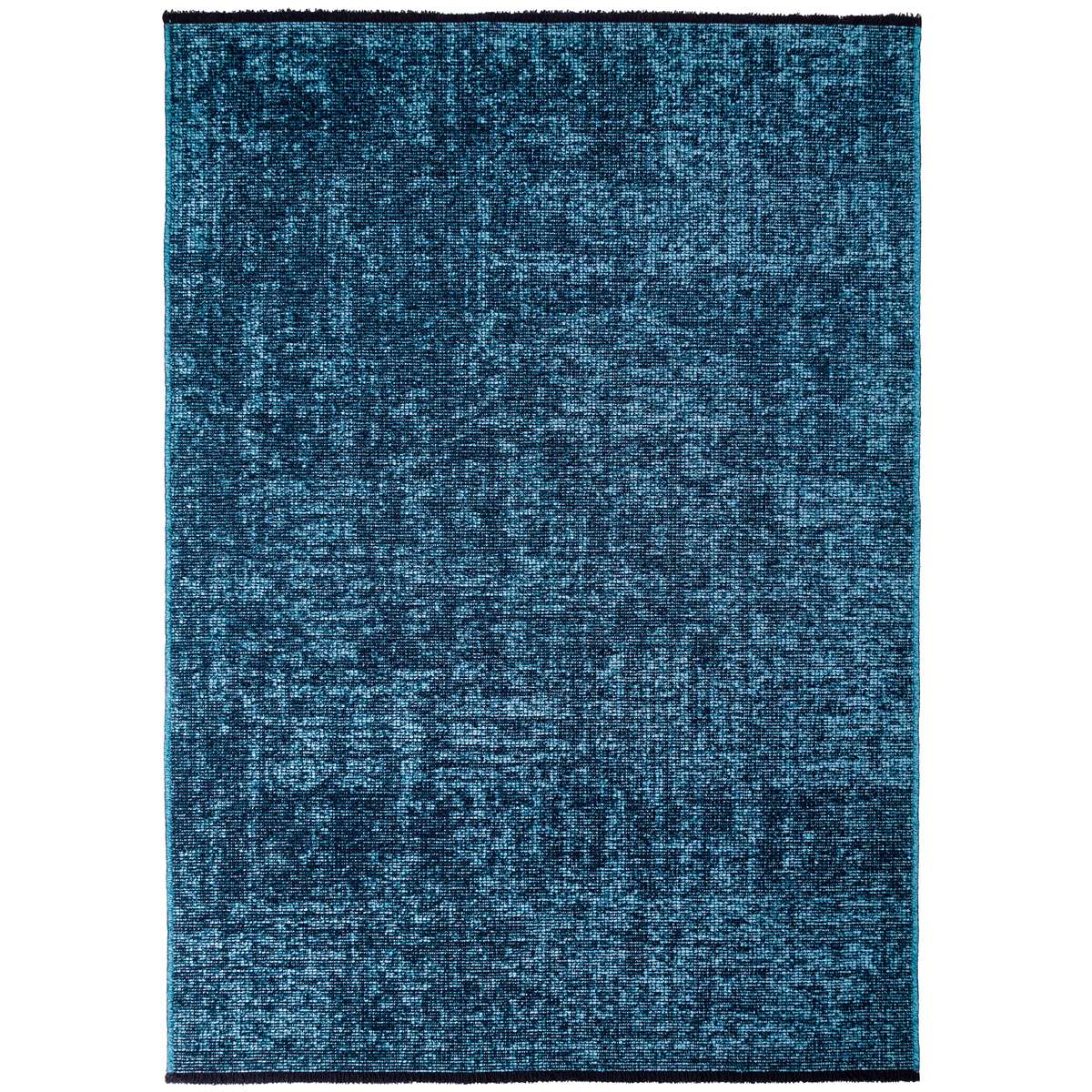 1900-Blue-1-Front Space Teppich Blau – Waschbarer Baumwoll-Chenille Kurzflor – Bild 1