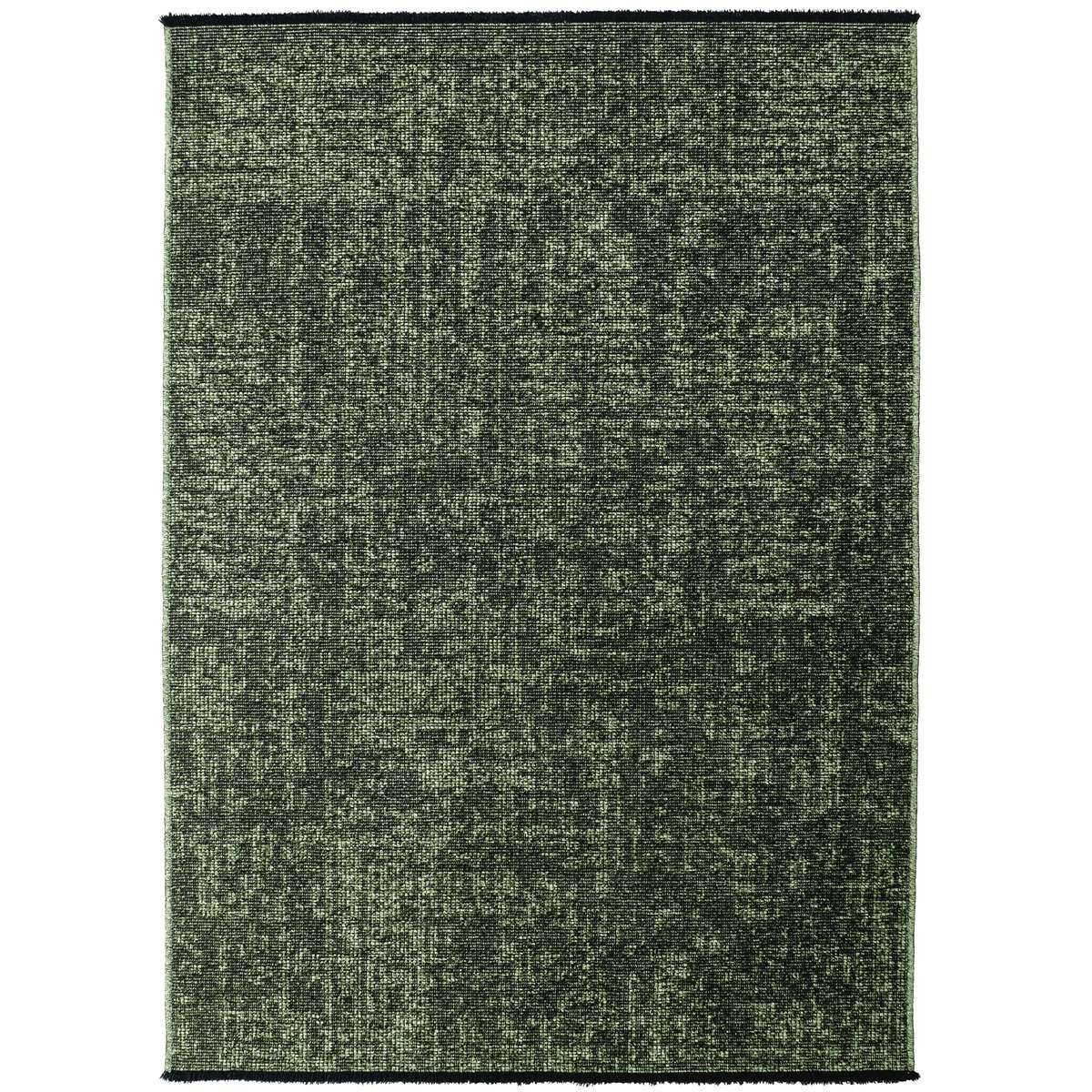 1900-Green-1-Front Space Teppich Grün – Waschbarer Baumwoll-Chenille Kurzflor – Bild 1