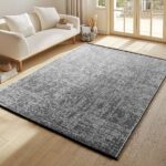 Space Teppich Grau – Waschbarer Baumwoll-Chenille Kurzflor – Bild 23
