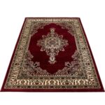 Orientteppich Bordeaux Beige | Klassischer Teppich mit Medaillon – Bild 6