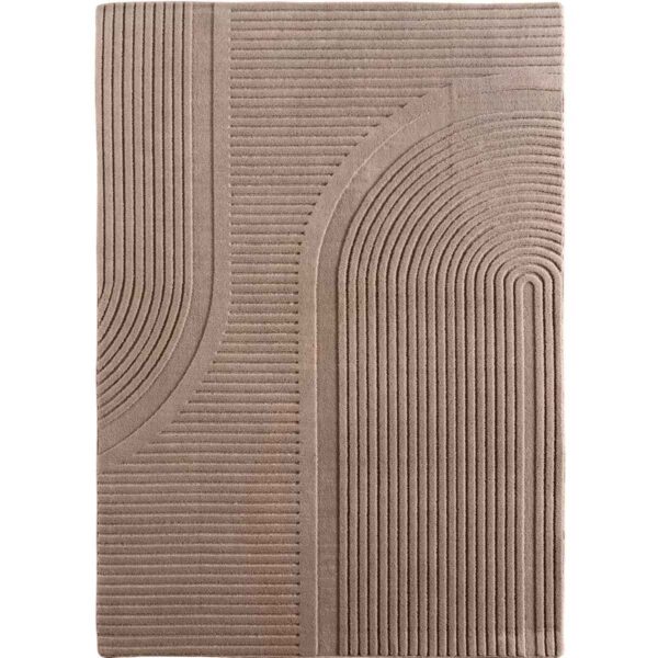 Pompei 1612 Beige Kurzflor Teppich im modernen Wohnzimmer
