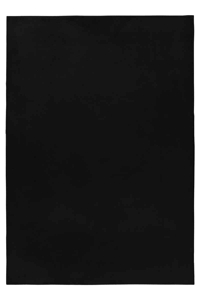 5100-Black-1-Front Pouffy Hochflor Teppich Schwarz – Weich & Flauschig – Bild 1