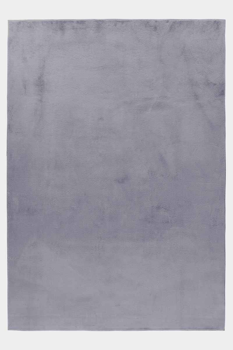5100-Grey-1-Front Pouffy Hochflor Teppich Grau – Weich & Flauschig – Bild 1