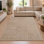 Moderner Teppich Beige ART 1123 mit geometrischem Linienmuster