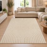 Moderner Teppich Creme ART 1122 mit geometrischem Bogenmuster
