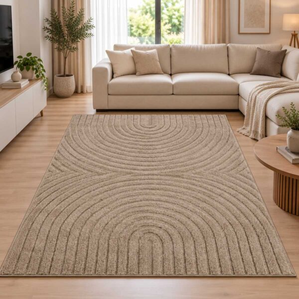 Moderner Teppich Beige ART 1122 mit modernem Bogenmuster
