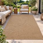 Outdoor Teppich Timber 1401 Beige für Terrasse, Balkon und Garten