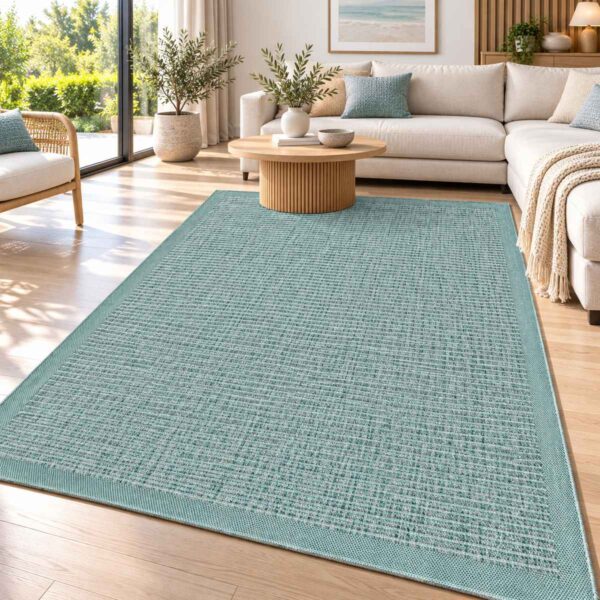 Giza Outdoor Teppich Blau – moderner pflegeleichter Indoor & Outdoor Teppich