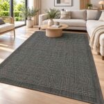 Giza Outdoor Teppich Schwarz – moderner Indoor & Outdoor Teppich für Wohnbereich und Terrasse