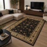 Orientteppich Rot Gold im modernen Wohnzimmer mit klassischem orientalischem Muster