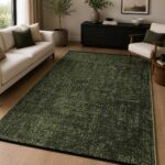Grüner Vintage Teppich im modernen Wohnzimmer – orientalisches Design