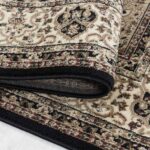 Kashmir 2608 schwarzer Teppich Detail von Flor und Muster