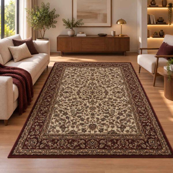 Orientalischer Teppich Creme Kashmir 2604 in Perspektive